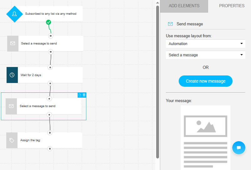 GetResponse follow-up message setup showing how to add multiple emails with delays to create complete sequence